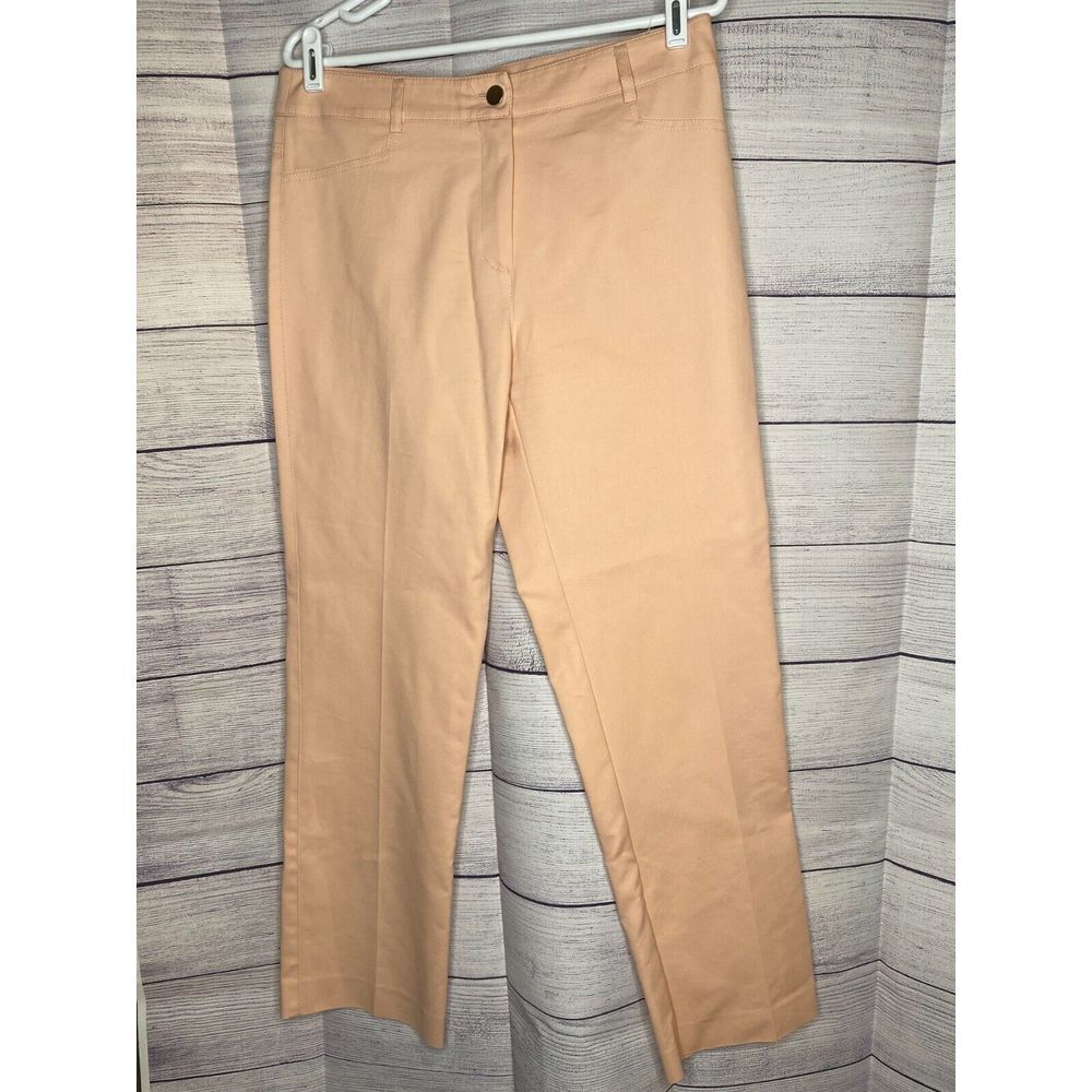 Absolu pants women's size 10 peach made in Paris France EU 42 pocket detail NWOT
